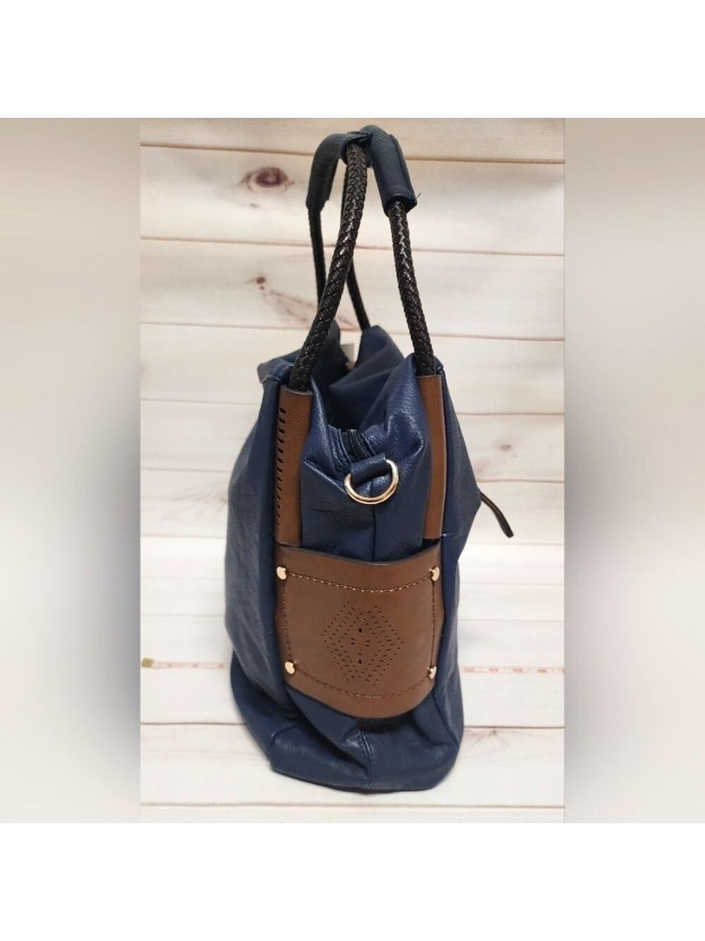 Donna Bella Large Navy Handbag - New With Tags - Picture 4 of 9